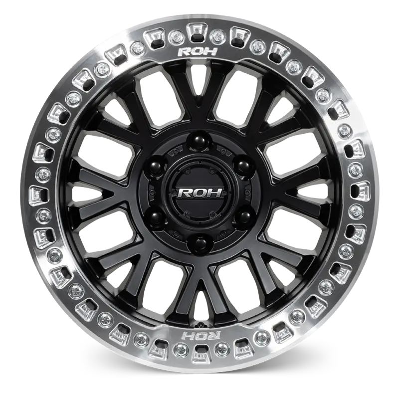 ROH BL01 Beadlock Wheel in Matte Black with Machined Ring, Black Cap & Silver Bolts